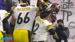 Maurkice pouncey (#53) threw punches and a kick. Myles Garrett Hits Mason Rudolph In The Head With His Own Helmet A Breakdown Youtube