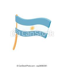 La bandera argentina fue creada por manuel belgrano el 27 de febrero de 1812, durante la gesta por la independencia de las provincias unidas del río de la plata; El Icono De La Bandera Argentina Estilo De Dibujos Animados El Icono De La Bandera Argentina Al Estilo De Dibujos Animados Canstock