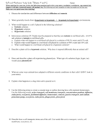 If you are going to bake potatoes, and your potatoes are soft and. Cell Passive Transport Worksheet