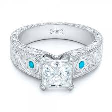 Custom Diamond And Turquoise Engagement Ring 102366 Seattle Bellevue Joseph Jewelry Turquoise Ring Engagement Trending Engagement Rings Gorgeous Engagement Ring