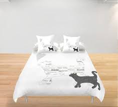 Black And White Cats Duvet Cover Personalized King Queen Full Size Gift Woman Kids Toddler Rustic Dorm Decor Animals Bedroom Mom Daughter Podushki Koshachij Art