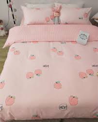 Sweet Peach Bedding Set Peach Bedding Girl Bedroom Decor Aesthetic Bedroom