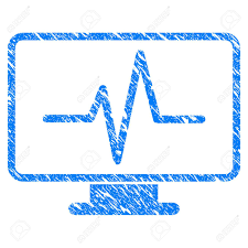 Grunge Line Chart Monitoring Icon With Scratched Design And Dust