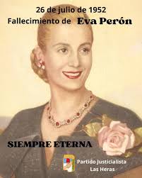 "Hoy recordamos con profundo respeto y cariño a Eva Perón, mujer  emblemática de la lucha por la justicia social y la defensa de los derechos  de los más vulnerables. Su legado sigue inspirando a ...