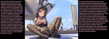 Bunny girl stuck in bondage. [Self-bondage] [Toys] [supernatural?] [public]  [bunny suit] : rhentaicaptions