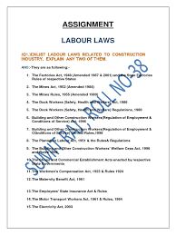 The workmen's compensation act was first enacted in 1952. Cm Labour Laws Employment Labour Law