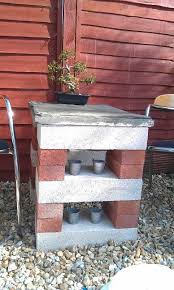My New Garden Table Made From Bricks And Breeze Blocks With An Old Slate Top Breeze Blocks Garden Table Backyard
