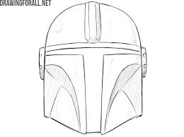 How To Draw The Mandalorian Helmet Drawingforall Net In 2020 Mandalorian Helmet Helmet Drawing Mandalorian