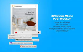 3d Mockup For Instagram Social Media Post In 2020 Mockup Social Media Instagram Social Media Post