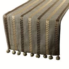 Linen Table Runner Taupe Linen Fabric With Embroidery Tassels 14 X 36 Wedding Decor Elegant Table Linen Modern Runner Subtle Stripe Linen Table Runner Wedding Decor Elegant Striped Table Runner