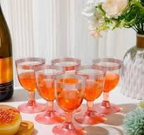 200 Pack Plastic Wine Glasses with Rim 7 Oz Disposable Wine ...