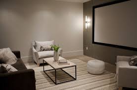 Since the basement usually features the concrete floor, you will benefit from it. Basement Movie Room Contemporary Basement The Cross Decor Design