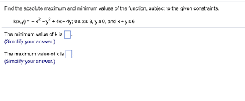 We call it a relative maximum because other values of the function may in fact be greater. Find The Absolute Maximum And Minimum Values Of The Chegg Com