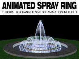 3d Model Fountain Spray Ring Animation