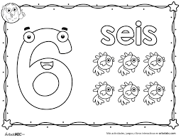 Numero 6 Para Colorear