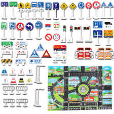 Amazon.co.jp: ClickClack 日本の道路標識 56点＋地図セット (標識56点＋地図＋シール56pcs) : おもちゃ