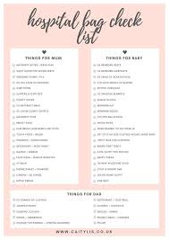 What S In My Hospital Bag Free Printable Checklist Caitylis Baby Hospital Bag Checklist Hospital Bag Baby Hospital Bag