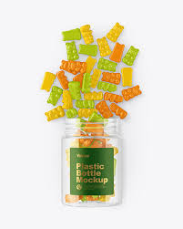 Download Plastic Bottle With Gummies Mockup Exclusive Mockups