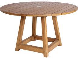 If you are using the umbrella with a table, make sure the hole is large enough to accommodate the umbrella's pole diameter. Sika Design Teak Natural Brown George Small 47 Wide Round Dining Table With Umbrella Hole Sik9442u