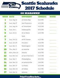 2017 Seattle Seahawks Football Schedule Seahawks Seattle Seahawks Seahawks Schedule