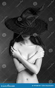 Naked Witch Woman in Hat. Halloween Concept Stock Photo - Image of sexual,  closeup: 197440144