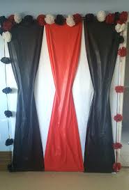 Black And White Backdrop Ideas Diy Dollar Tree Backdrop Red Black White Party Theme Black And White Party Decorations White Party Decorations Red Party Decorations