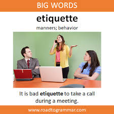 Etiquette Good Vocabulary Words Learn English Vocabulary English Vocabulary Words