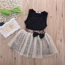 Toddler Girl Leopard Skirt And Black Tank Set Cute Baby And Toddler Girl Outfits For Summer Toddler Girl Dresses Fashion Baby Girl Outfits Dresses Kids Girl