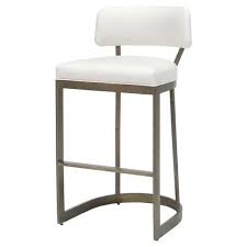The adriana nightstand is available with one or two drawers in a variety of woods, stains and metal finishes. Palecek Conrad Modern White Upholstered Antique Gold Metal Bar Stool Kathy Kuo Home