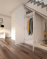 Accessories Modern White Stained Wooden Understairs Shoe Storage Pull Out Door Lock Models Hanging Closet Under Stairs Under Stairs Cupboard Staircase Storage
