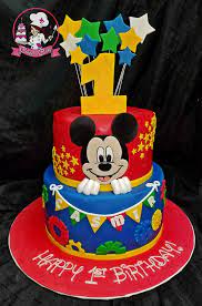 Cakes By Coley Colorful Mickey Cake For Casmir S 1st Bday Facebook Add name on colorfull flowers happy birthday cake image and download it as free. facebook