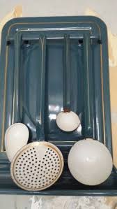 lepelrek emaile petrol blauw emaille brocante ouderwets