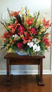 Catering to all budgets and decor schemes. Extra Large Tropical Colorful Floral Arrangement Foyer Wall Etsy In 2021 Tropical Floral Arrangements Large Flower Arrangements Large Floral Arrangements