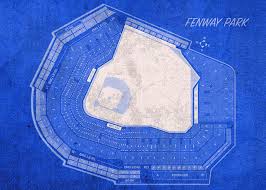 fenway park boston seating chart vintage patent blueprint