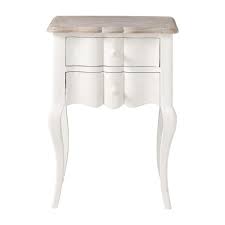 Table De Chevet Avec Tiroirs En Manguier Blanche L 48 Cm Mesitas De Noche Mesitas De Noche Blancas Mesilla De Noche