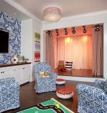 Expand your child's dramatic talents with these free play scripts for kids. Anik Pearson Architect P C Playroom Stage Basement Playroom Playroom Design