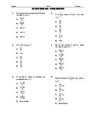 Act Math Quick Prep Literal Equations Literal Equations Act Math Act Math Practice