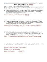 Practice Average Atomic Mass Worksheet 1 0 Answer Key By The Chem Teacher
