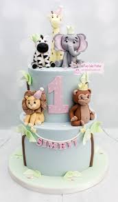 Baby Boy 1st Birthday Cake Cartoon Images Pastel Jungle Themed 1st Birthday Cake Toddler Birthday Cakes Baby Boy Birthday Cake Boy Birthday Cake