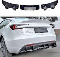 Add-On Rear Diffuser, Rear Valance Splitter for Tesla Model-3 2024+  Facelift,Gloss Black
