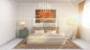 Schlafzimmer Interieur 3d Darstellung Fototapete Fototapeten