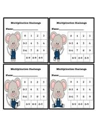 Multiplication Fluency Progress Chart Mouse Themed