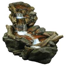 Alpine 3 Tier Rainforest Stream Outdoor Fountain With Led Lights Waterfall Fountain Water Fountains Outdoor Outdoor Fountain
