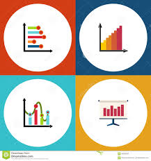 Flat Icon Diagram Set Of Monitoring Graph Chart And Other