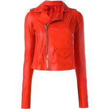 Rick Owens Classic Stooges Biker Jacket 1 925 Liked On Polyvore Featuring Outerwear Jackets Red Moto Jacket B Biker Jacket Long Sleeves Jacket Jackets