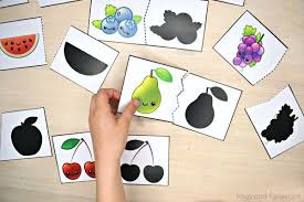 Fruit Vegetable Shadow Match Puzzle And Clip Card Pack Frogs And Fairies Clip Cards Pack Of Cards Fruits For Kids