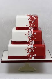 Red White Flower Wedding Cake Wedding Cakes With Flowers White Wedding Cakes Cake Decorating