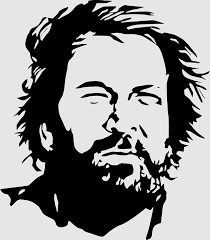 Big Man, terence Hill, Spaghetti Western, Bud Spencer, Stencil, beard,  facial Hair, portrait, visual Arts, television