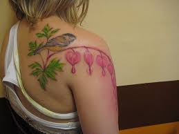 Bird With Bleeding Hearts Heart Flower Tattoo Bleeding Heart Tattoo Shoulder Tattoo