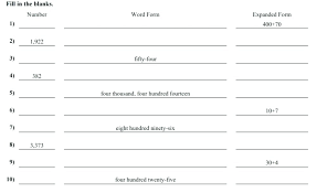Expanded Word Standard Form Worksheet Worksheets Sumnermuseumdc Org